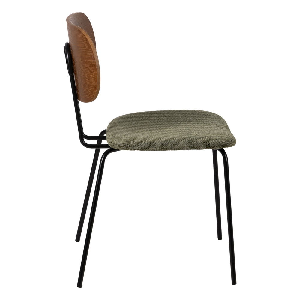 SILLA MARRÓN-VERDE TEJIDO-METAL SALÓN 48 X 55 X 82,50 CM