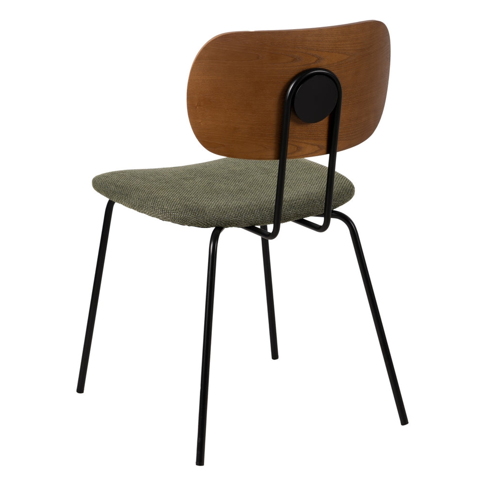 SILLA MARRÓN-VERDE TEJIDO-METAL SALÓN 48 X 55 X 82,50 CM