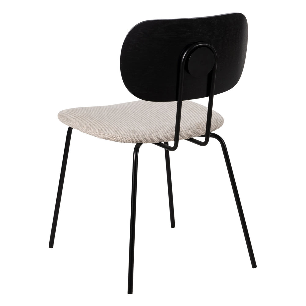 SILLA NEGRO-BLANCO TEJIDO-METAL SALÓN 48 X 55 X 82,50 CM