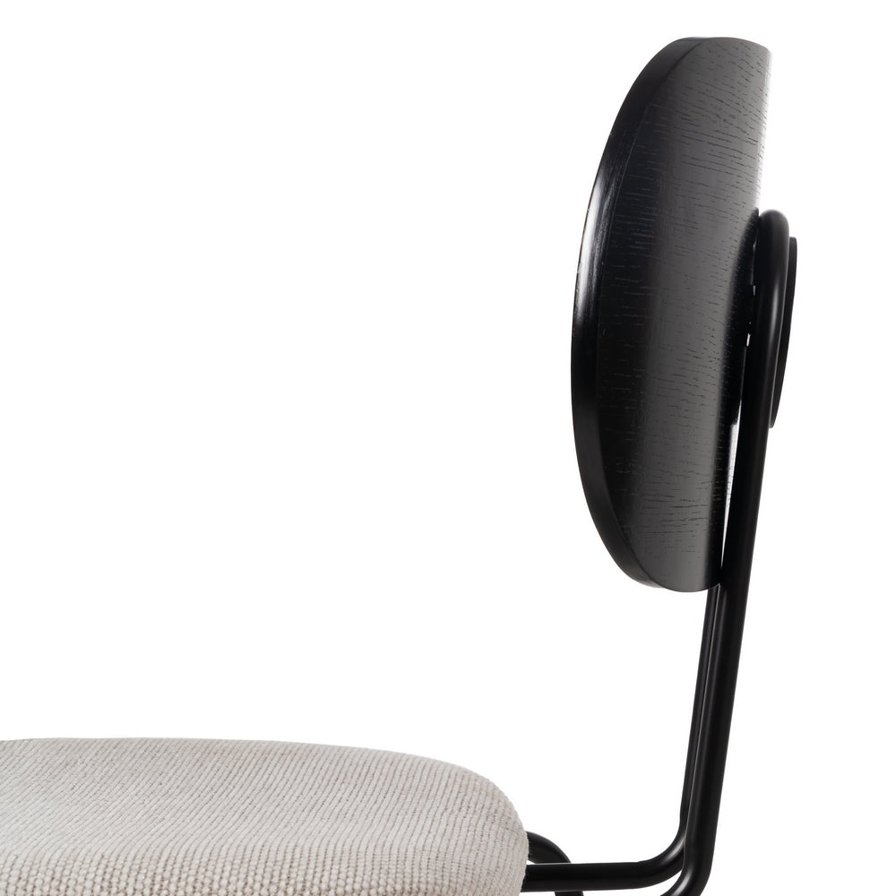 SILLA NEGRO-BLANCO TEJIDO-METAL SALÓN 48 X 55 X 82,50 CM