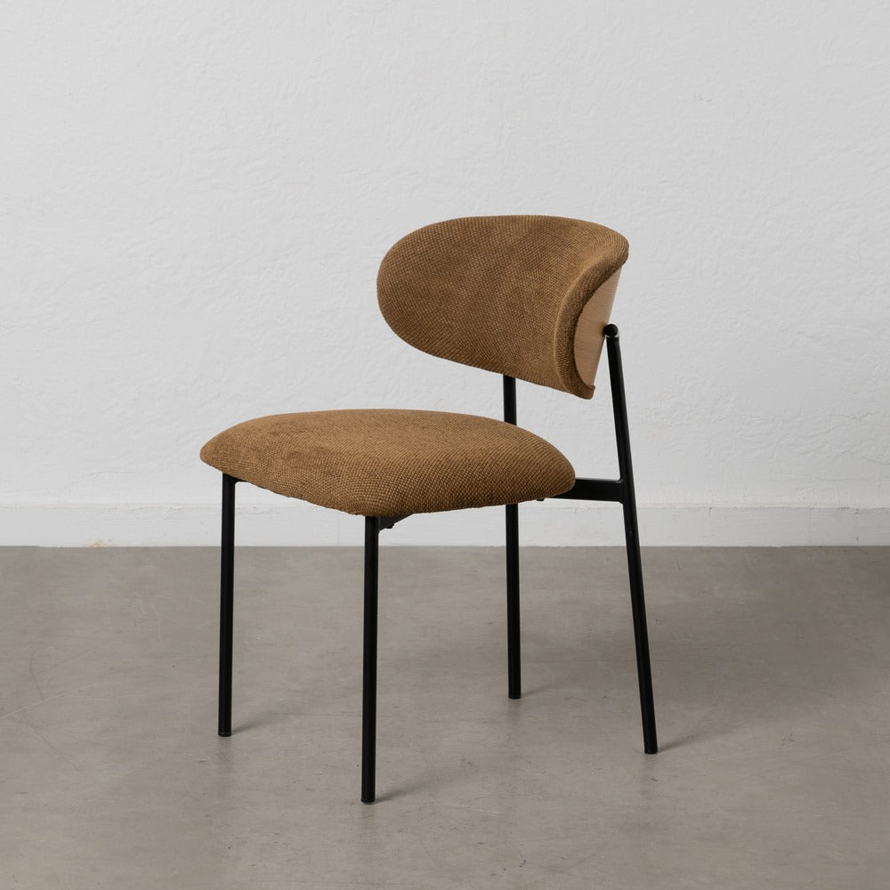 SILLA MARRÓN TEJIDO-METAL SALÓN 50 X 54 X 73,50 CM