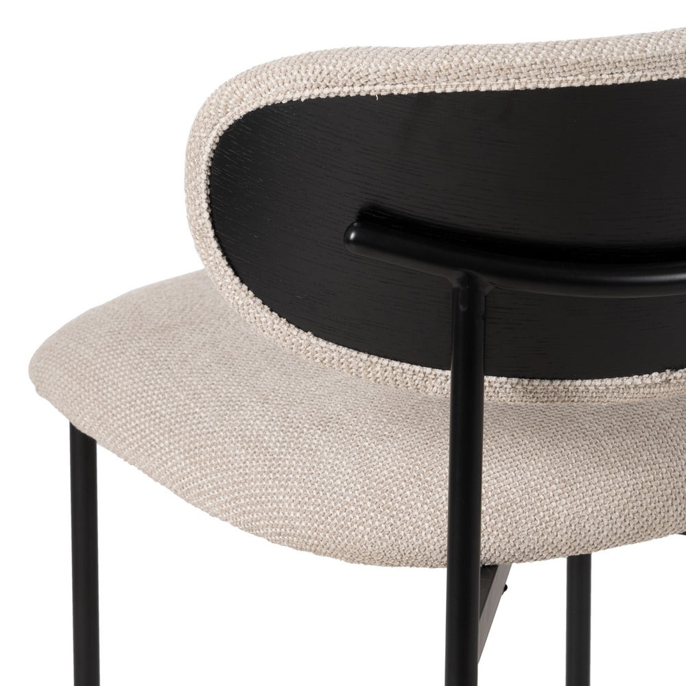 SILLA NEGRO-BLANCO TEJIDO-METAL SALÓN 50 X 54 X 73,50 CM