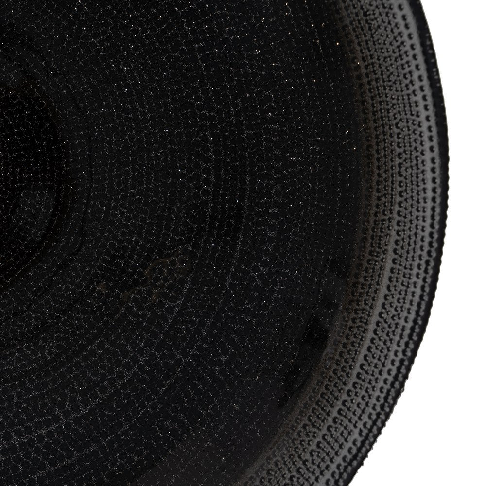 BLACK GLASS CENTERPIECE DECORATION 30 X 30 X 6.50 CM
