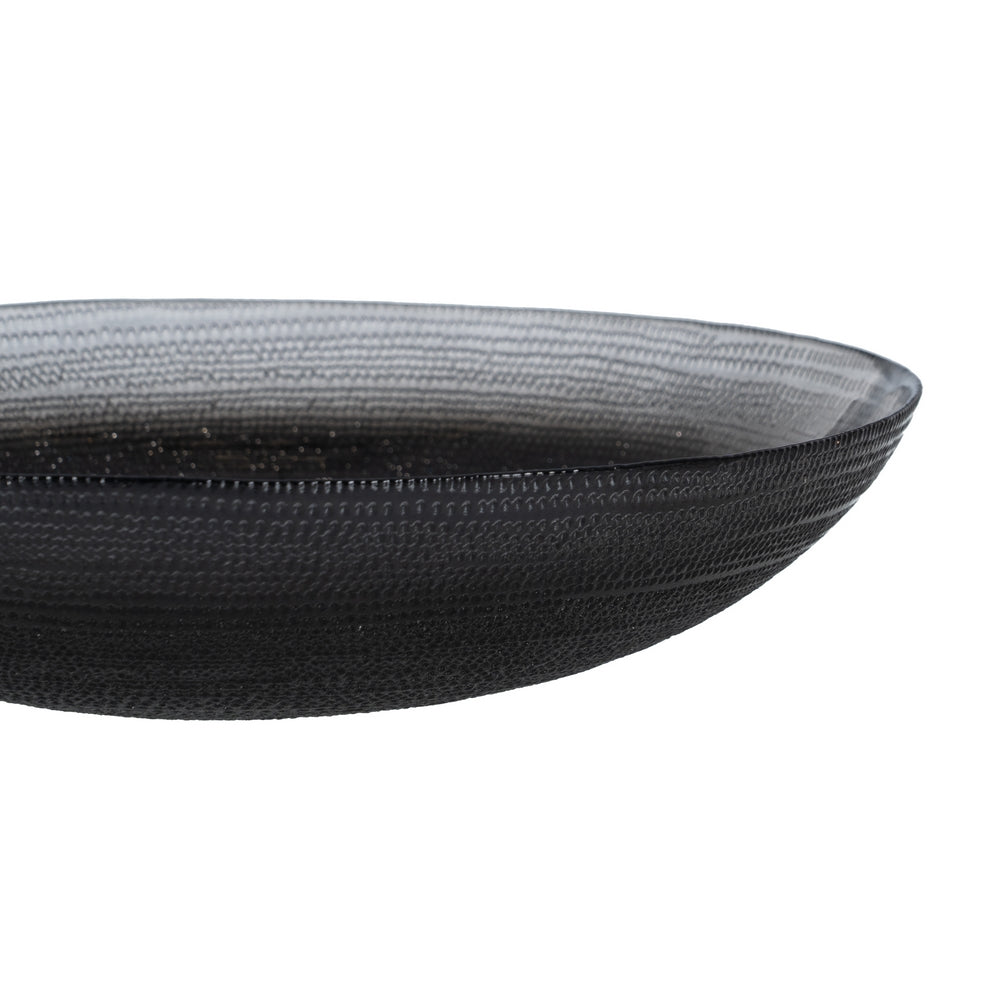 BLACK GLASS CENTERPIECE DECORATION 30 X 30 X 6.50 CM