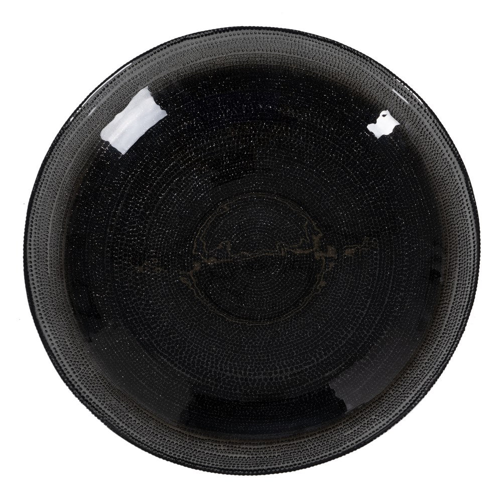 BLACK GLASS CENTERPIECE DECORATION 30 X 30 X 6.50 CM