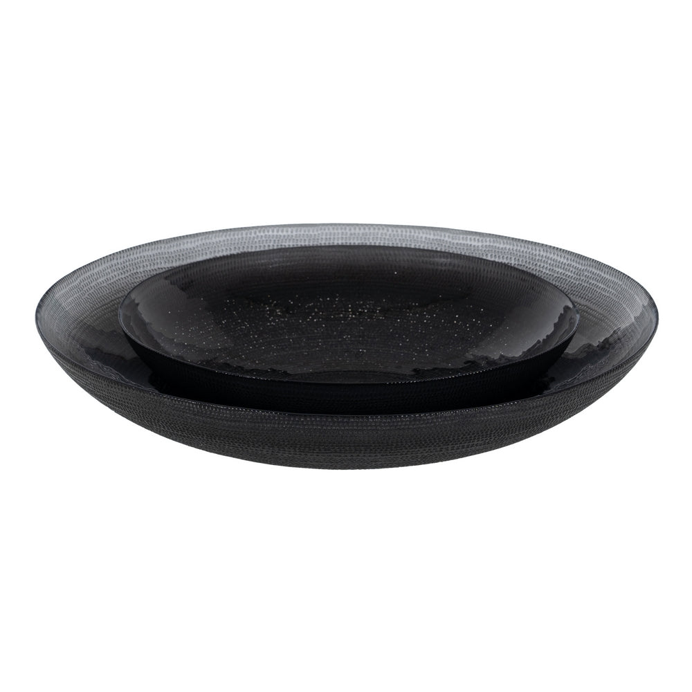 CENTRO MESA NEGRO CRISTAL DECORACIÓN 39,50 X 39,50 X 7,50 CM