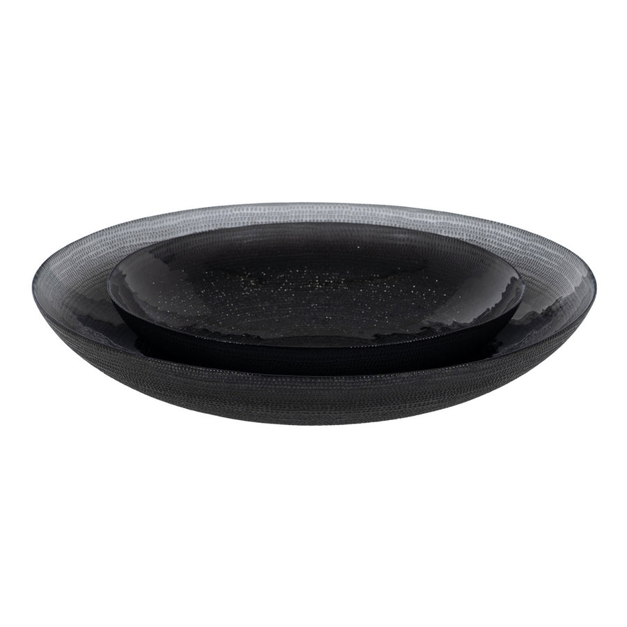 CENTRO MESA NEGRO CRISTAL DECORACIÓN 39,50 X 39,50 X 7,50 CM