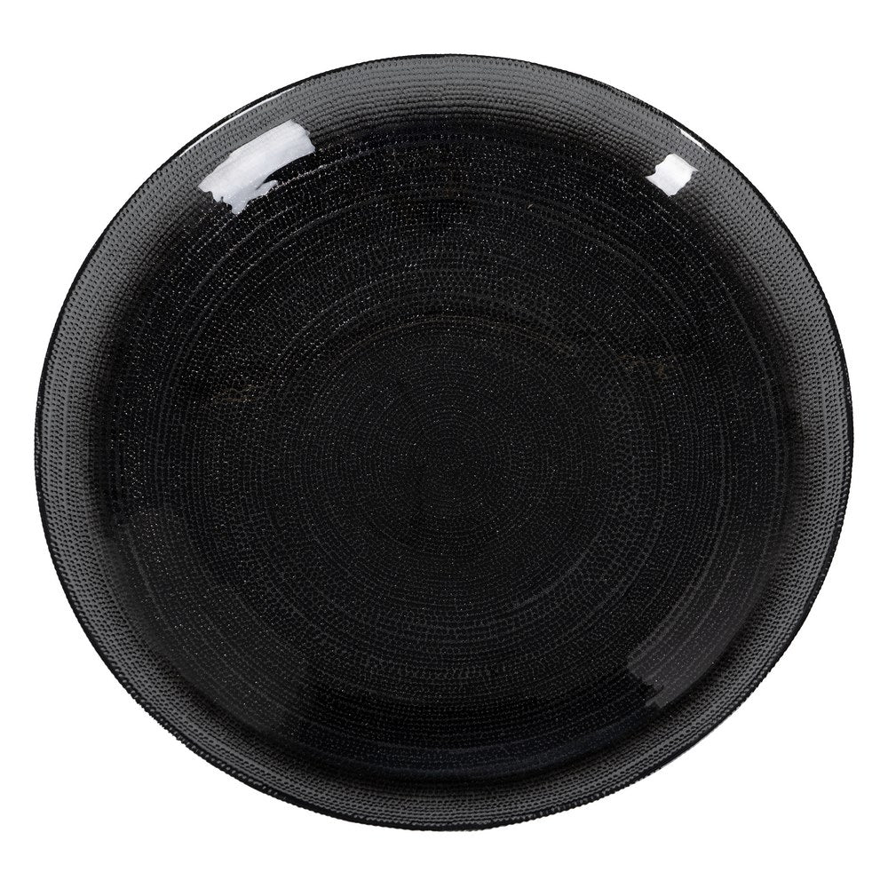 CENTRO MESA NEGRO CRISTAL DECORACIÓN 39,50 X 39,50 X 7,50 CM