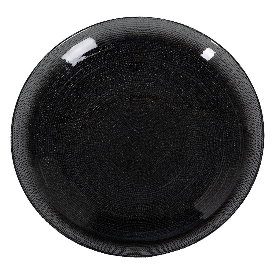 CENTRO MESA NEGRO CRISTAL DECORACIÓN 39,50 X 39,50 X 7,50 CM