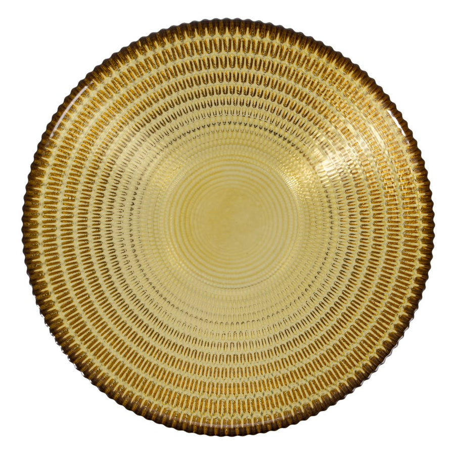 BOWL AMARILLO CRISTAL DECORACIÓN 14 X 14 X 6 CM