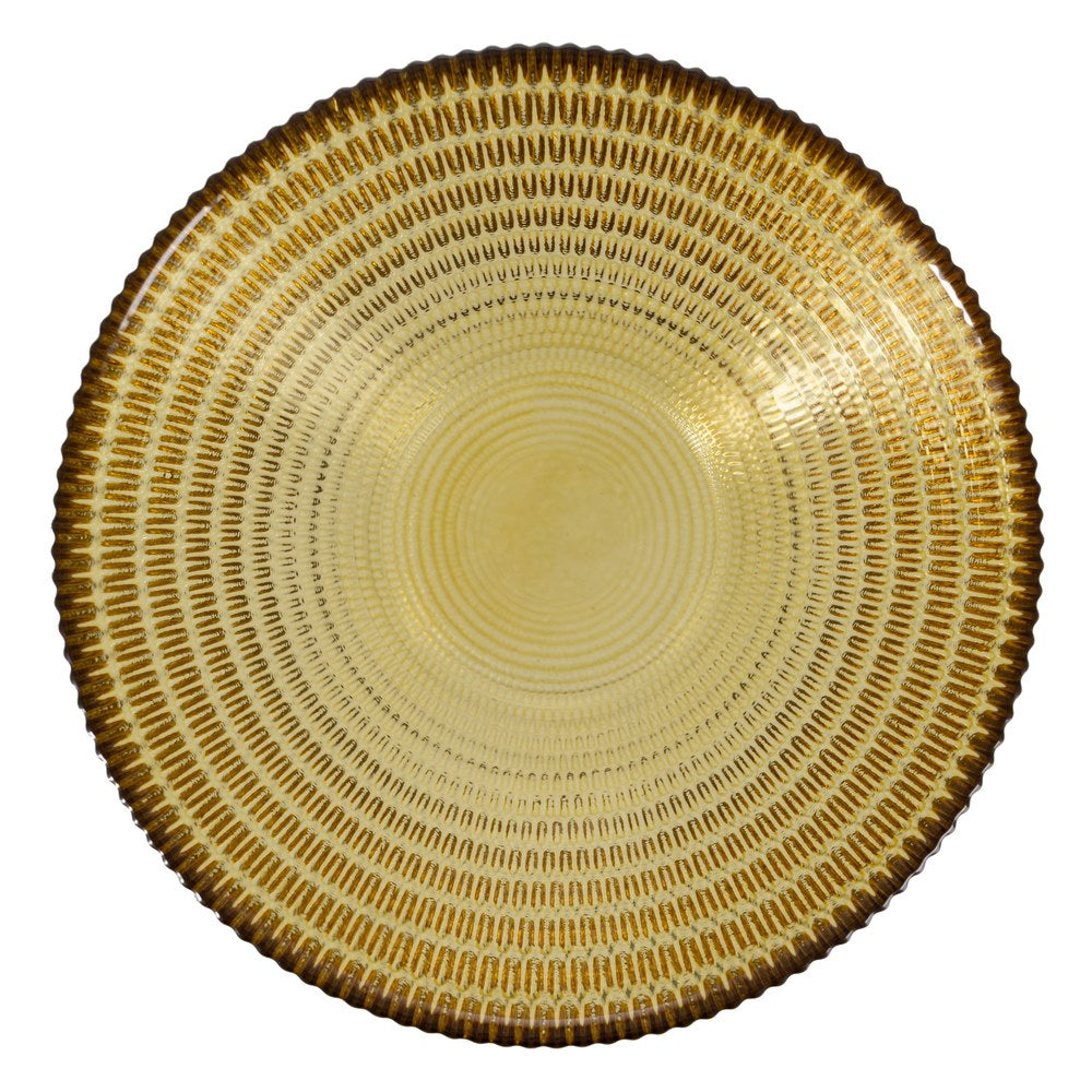 BOWL AMARILLO CRISTAL DECORACIÓN 14 X 14 X 6 CM