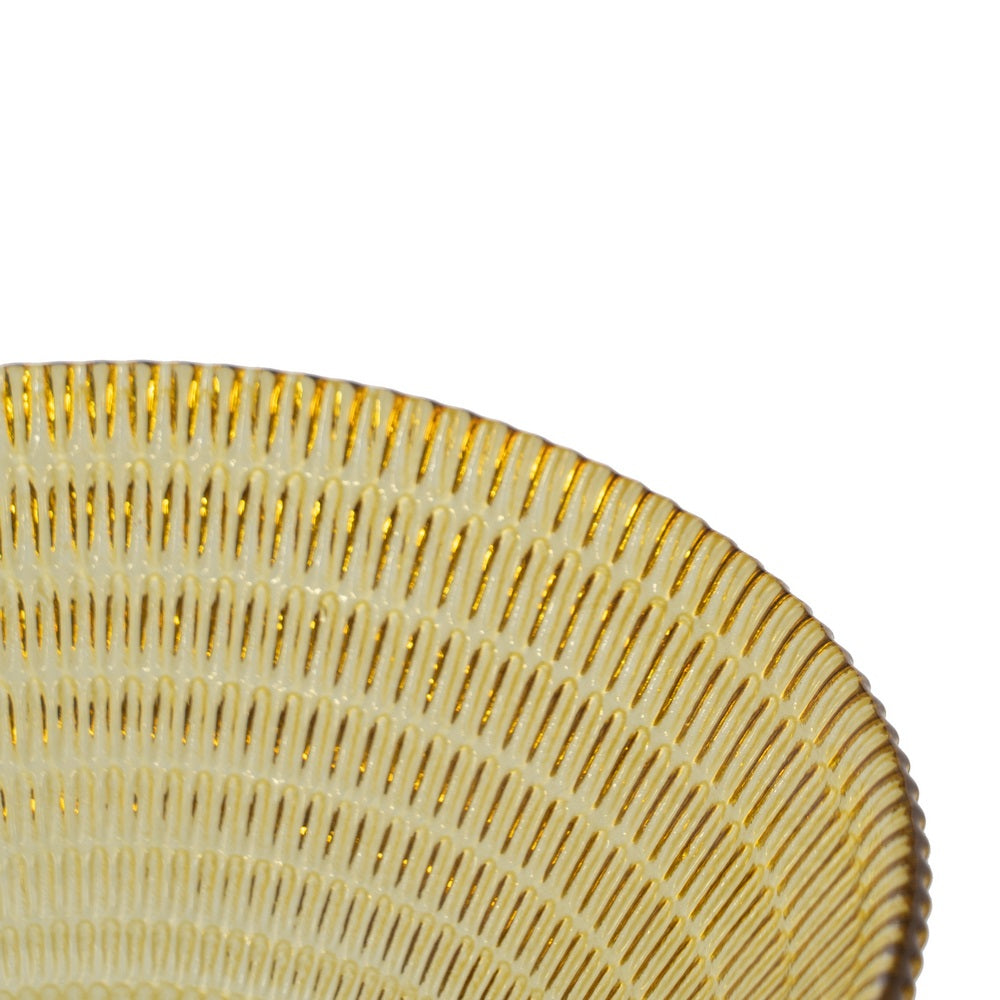 BOWL AMARILLO CRISTAL DECORACIÓN 14 X 14 X 6 CM