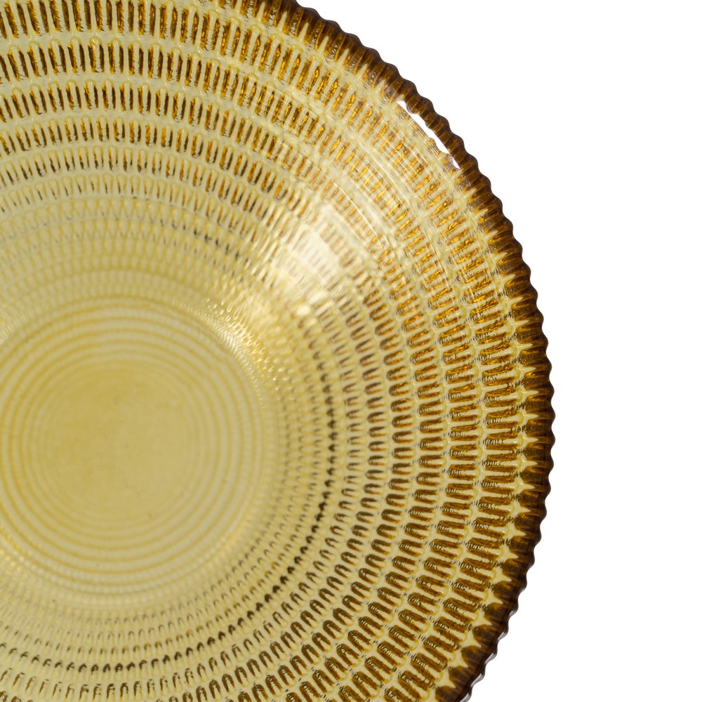 BOWL AMARILLO CRISTAL DECORACIÓN 14 X 14 X 6 CM