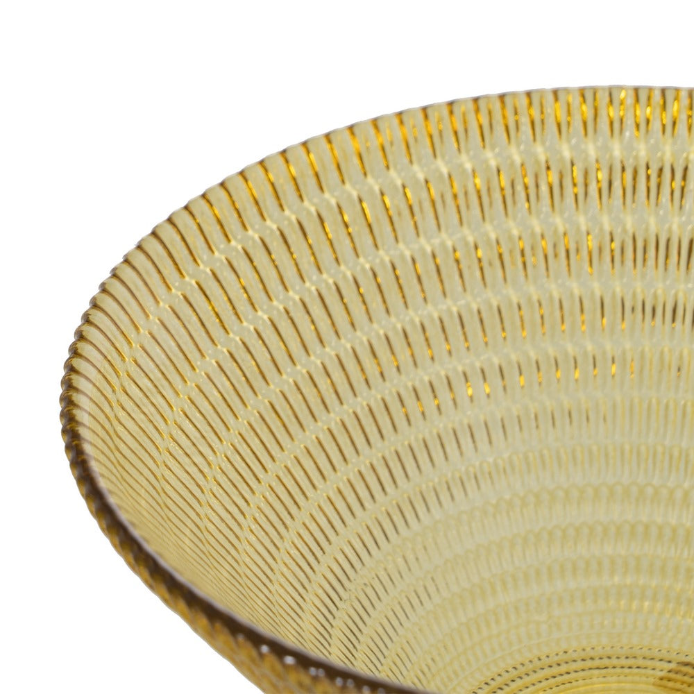 BOWL AMARILLO CRISTAL DECORACIÓN 14 X 14 X 6 CM