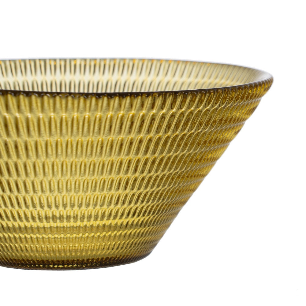 BOWL AMARILLO CRISTAL DECORACIÓN 14 X 14 X 6 CM