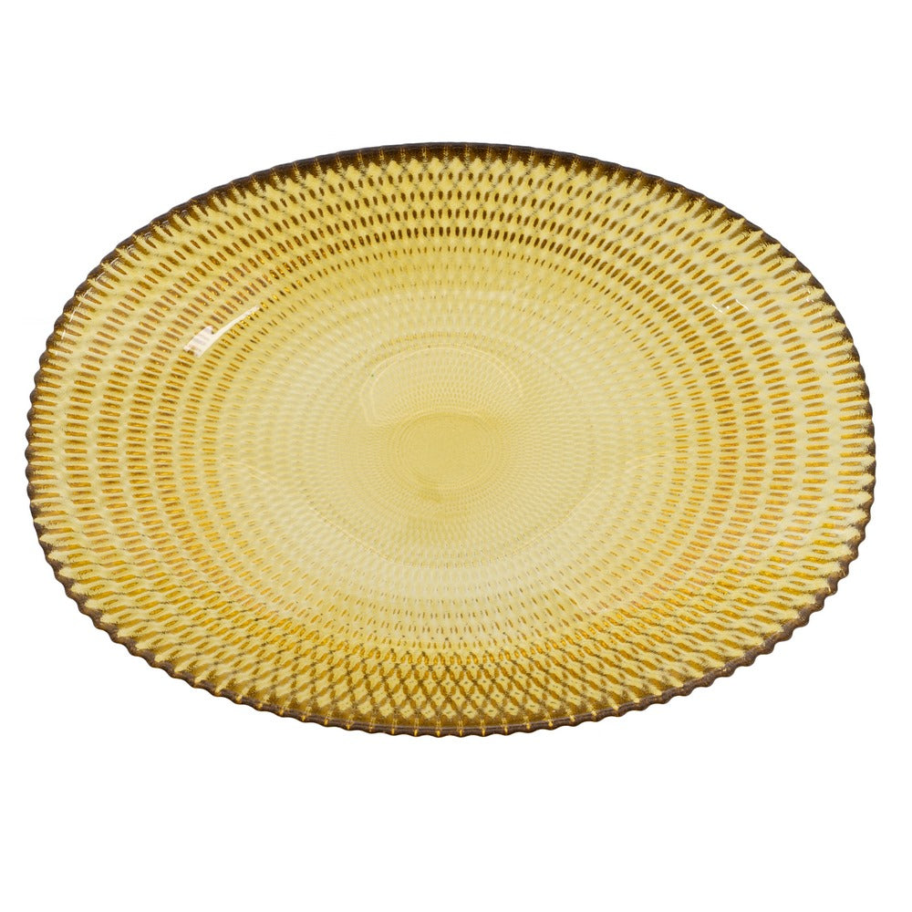 CENTRO MESA AMARILLO CRISTAL DECORACIÓN 21 X 21 X 6,50 CM