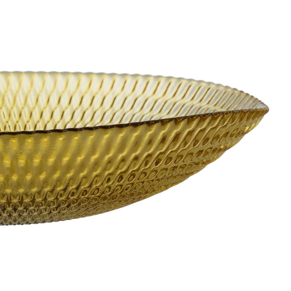 CENTRO MESA AMARILLO CRISTAL DECORACIÓN 21 X 21 X 6,50 CM