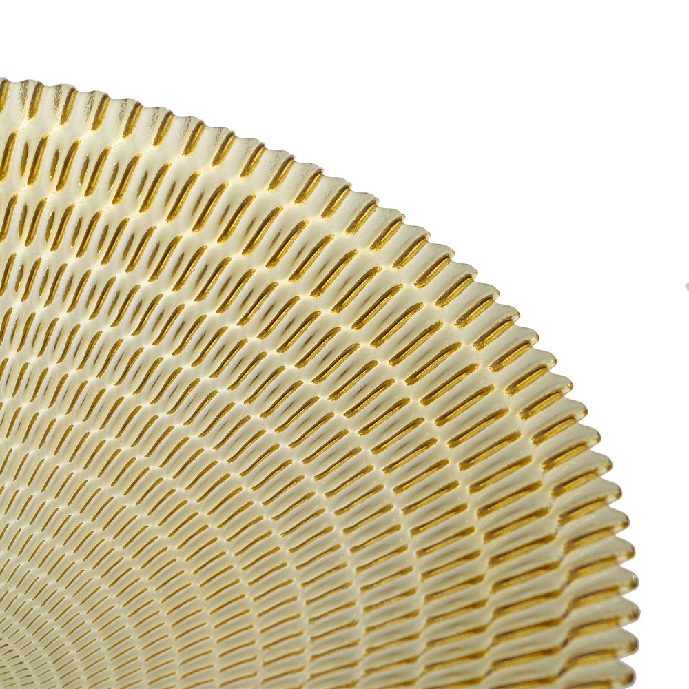YELLOW GLASS DECORATIVE CENTERPIECE 40 X 40 X 7 CM