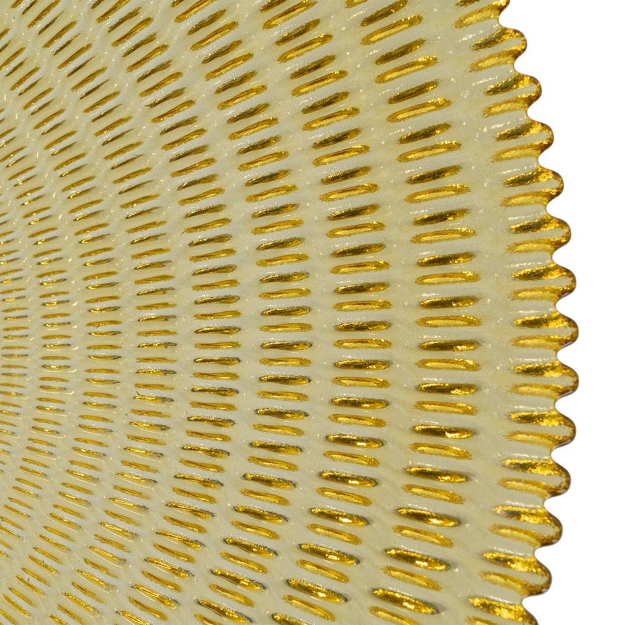CENTRO MESA AMARILLO CRISTAL DECORACIÓN 40 X 40 X 7 CM