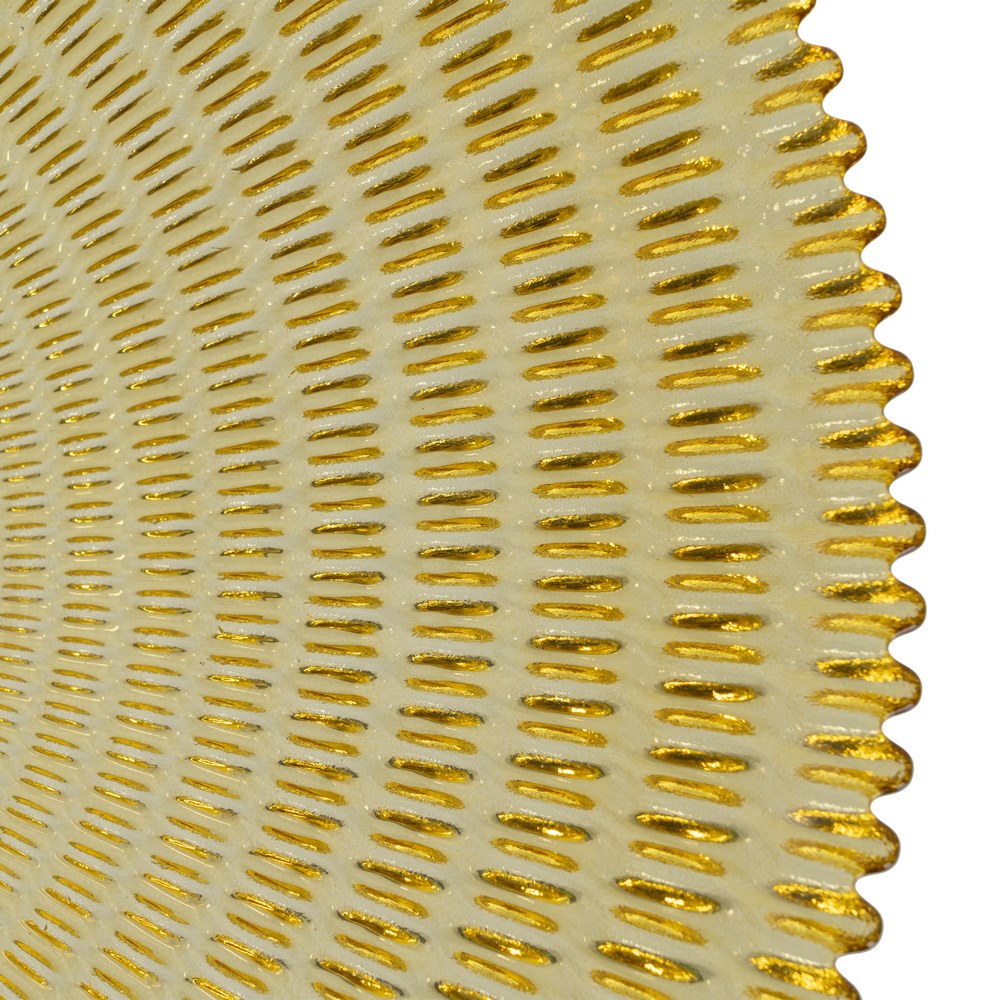 YELLOW GLASS DECORATIVE CENTERPIECE 40 X 40 X 7 CM