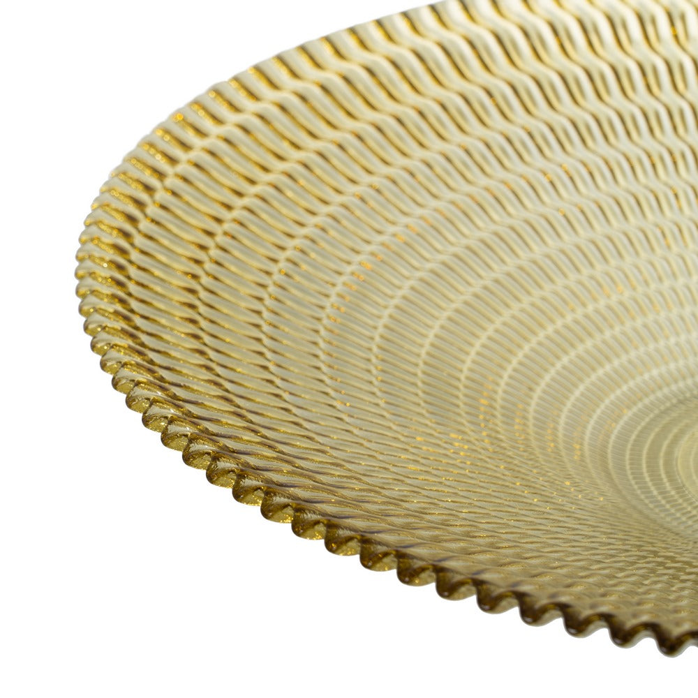 YELLOW GLASS DECORATIVE CENTERPIECE 40 X 40 X 7 CM