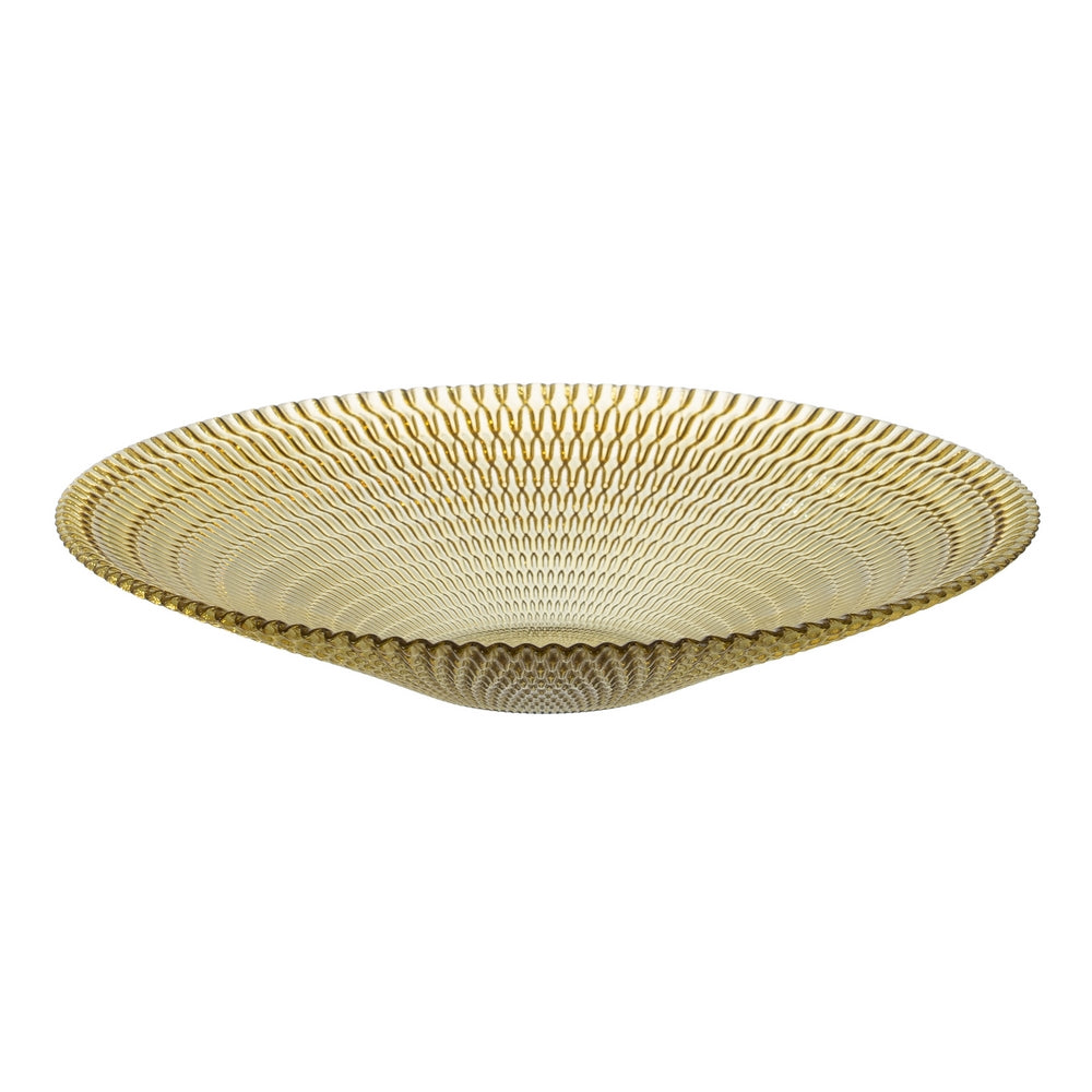 CENTRO MESA AMARILLO CRISTAL DECORACI�N 40 X 40 X 7 CM
