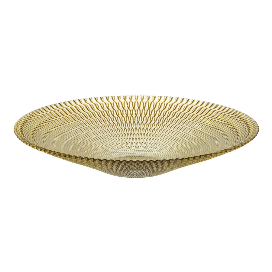 CENTRO MESA AMARILLO CRISTAL DECORACIÓN 40 X 40 X 7 CM