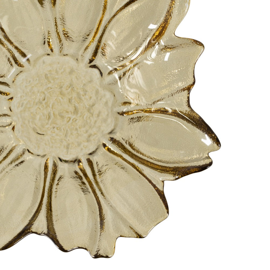 CENTRO MESA FLOR VERDE OLIVA CRISTAL 18 X 18 X 5,80 CM
