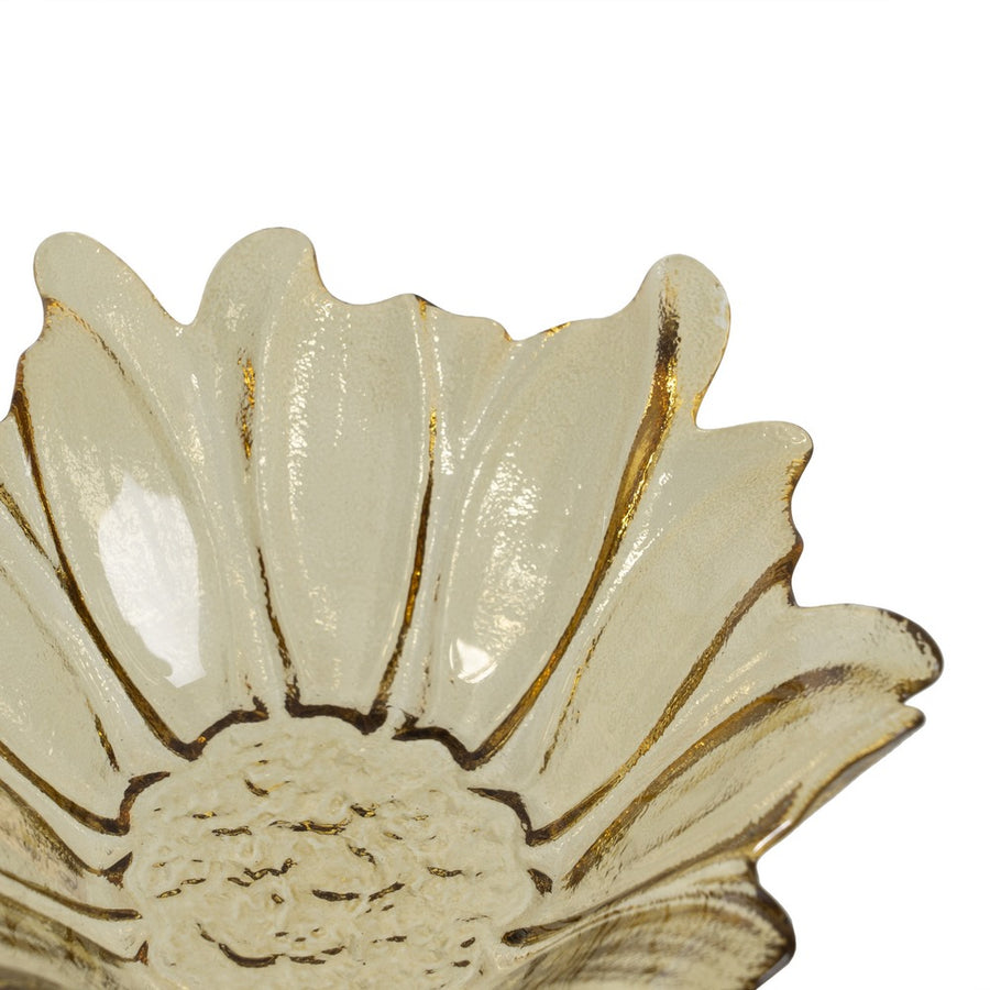 CENTRO MESA FLOR VERDE OLIVA CRISTAL 18 X 18 X 5,80 CM