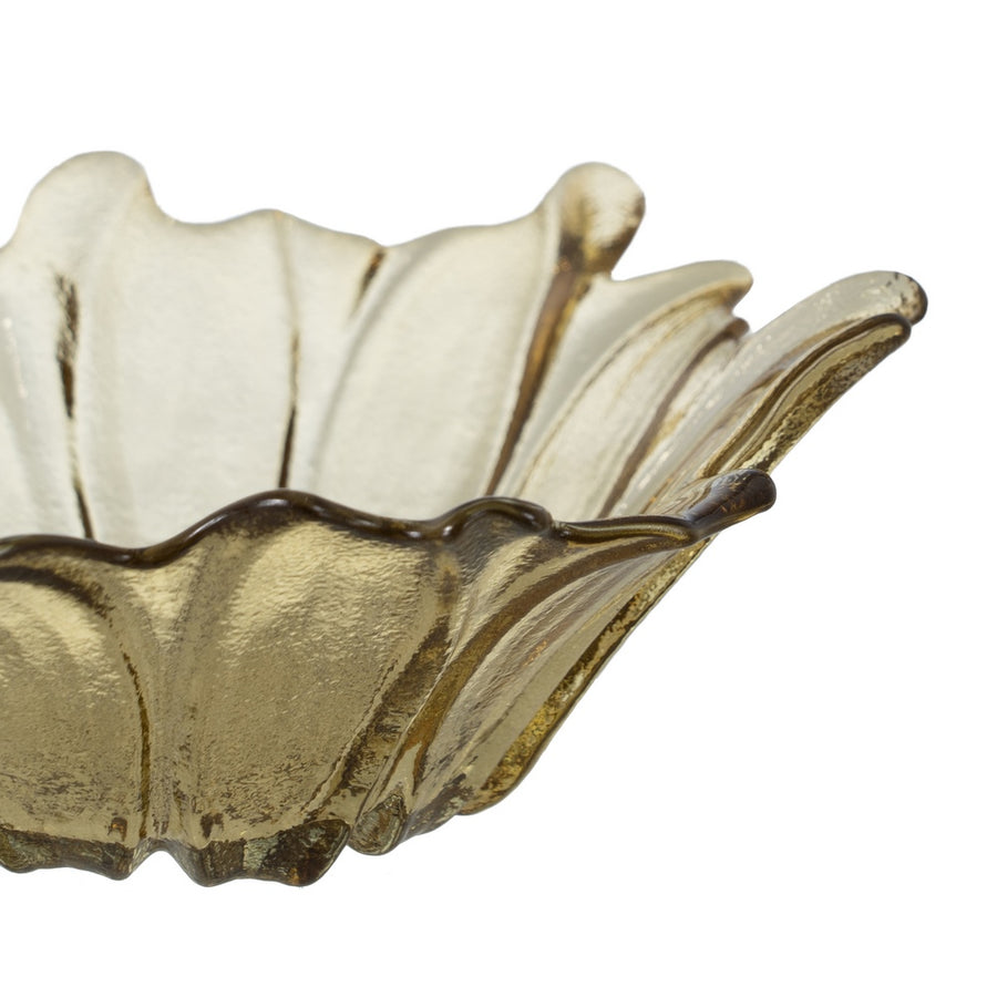 CENTRO MESA FLOR VERDE OLIVA CRISTAL 18 X 18 X 5,80 CM