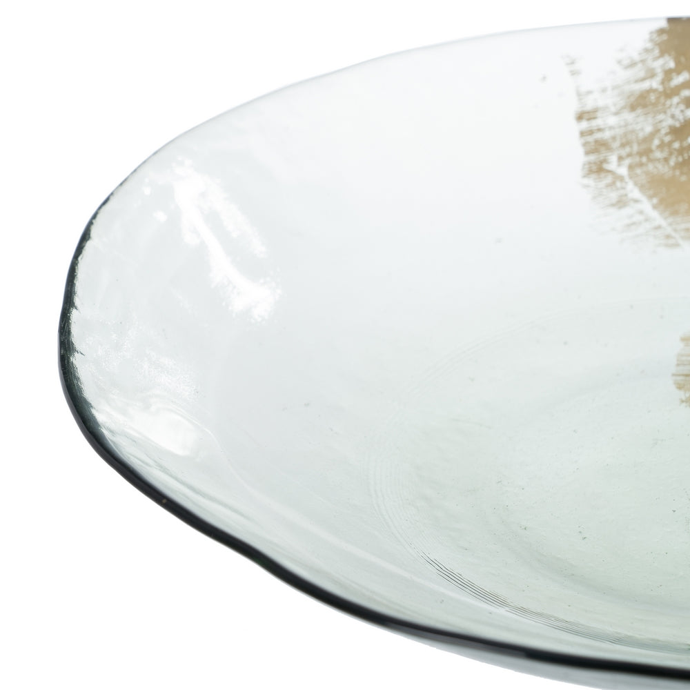 GOLDEN GLASS CENTERPIECE DECORATION 29 X 29 X 5 CM