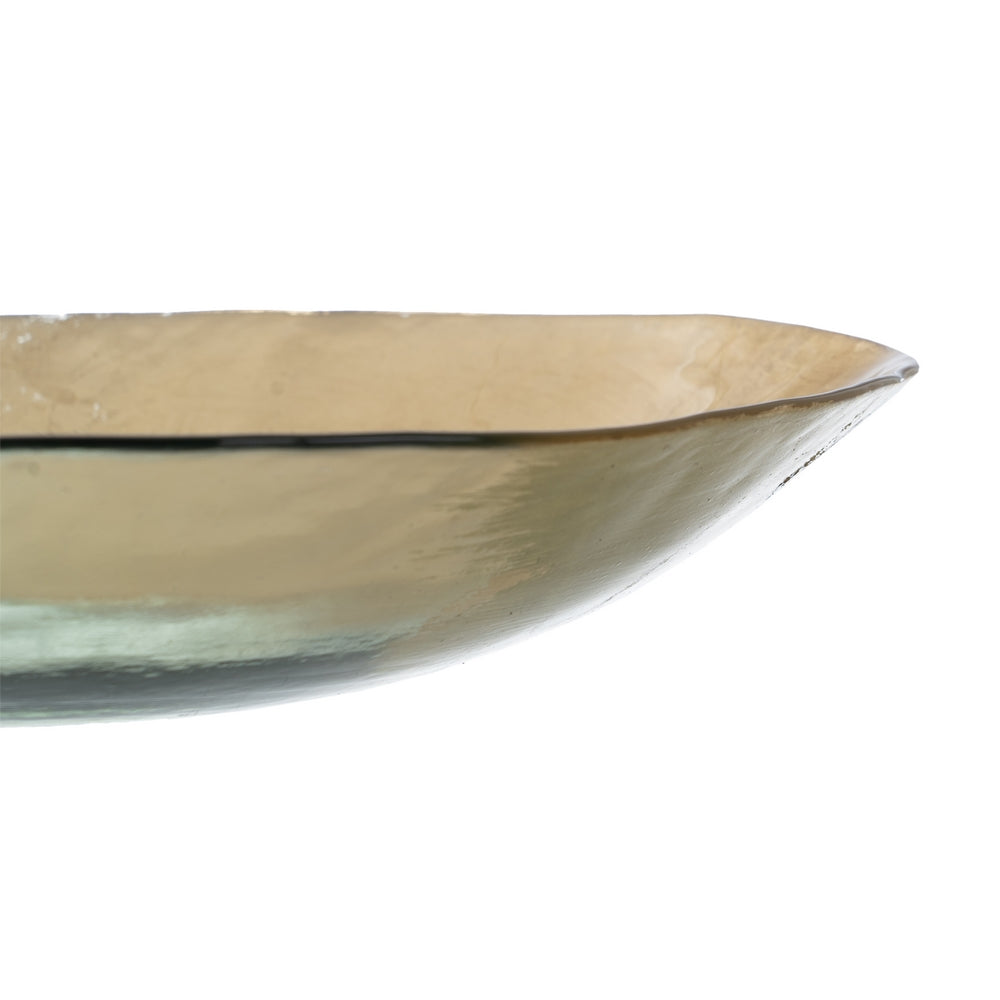 GOLDEN GLASS CENTERPIECE DECORATION 29 X 29 X 5 CM