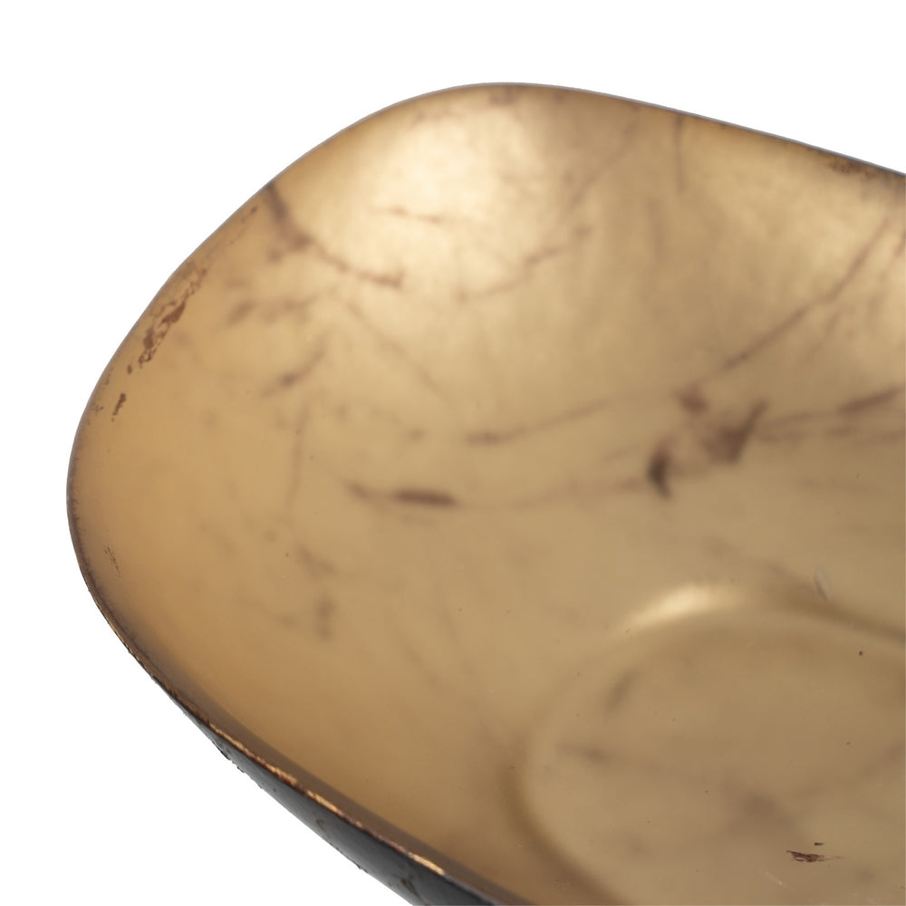 BOWL MARRÓN-NEGRO CRISTAL DECORACIÓN 10 X 15,50 X 4 CM