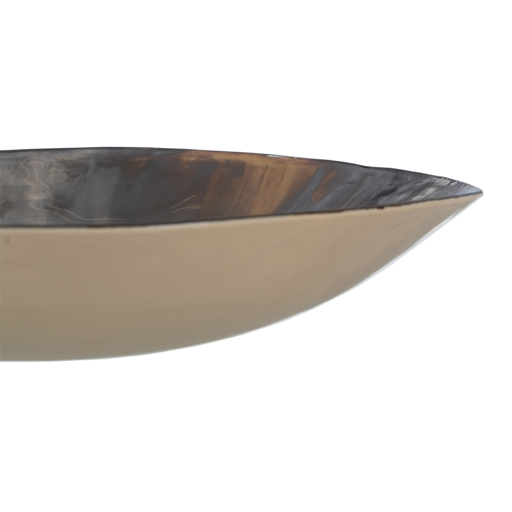 CREAM-BROWN GLASS CENTERPIECE 29 X 29 X 7 CM