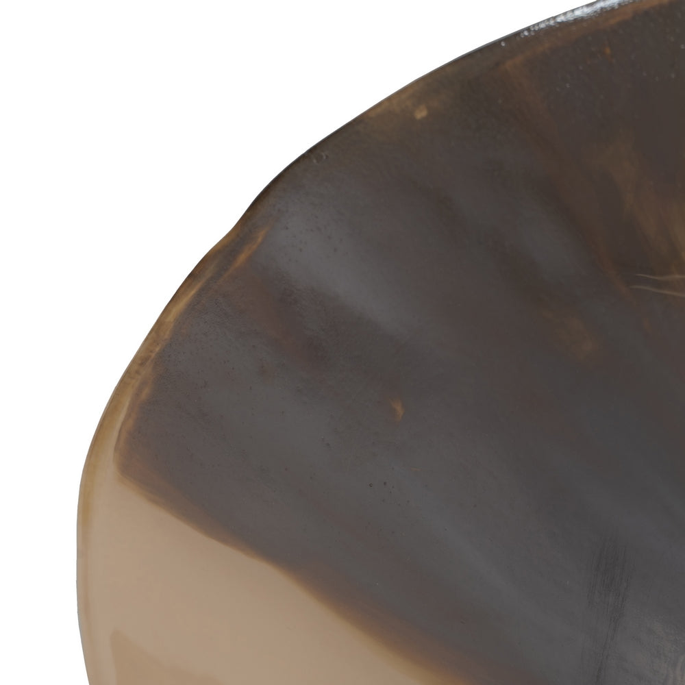 CREAM-BROWN GLASS CENTERPIECE 40 X 40 X 9 CM