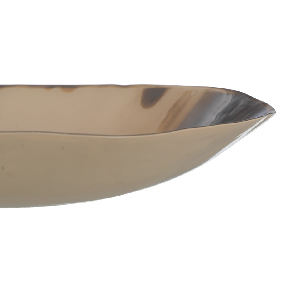 CREAM-BROWN GLASS CENTERPIECE 40 X 40 X 9 CM