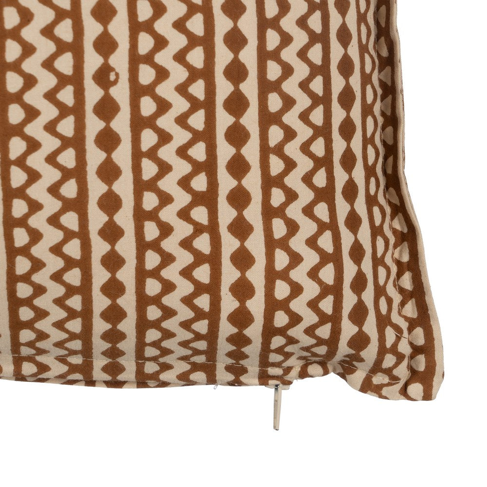 BEIGE-BROWN CUSHION 100% COTTON 50 X 30 CM