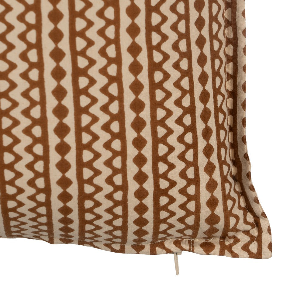 BEIGE-BROWN CUSHION 100% COTTON 50 X 50 CM