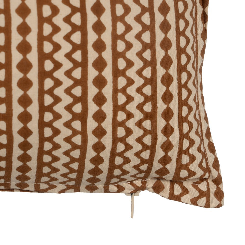 BEIGE-BROWN CUSHION 100% COTTON 60 X 40 CM