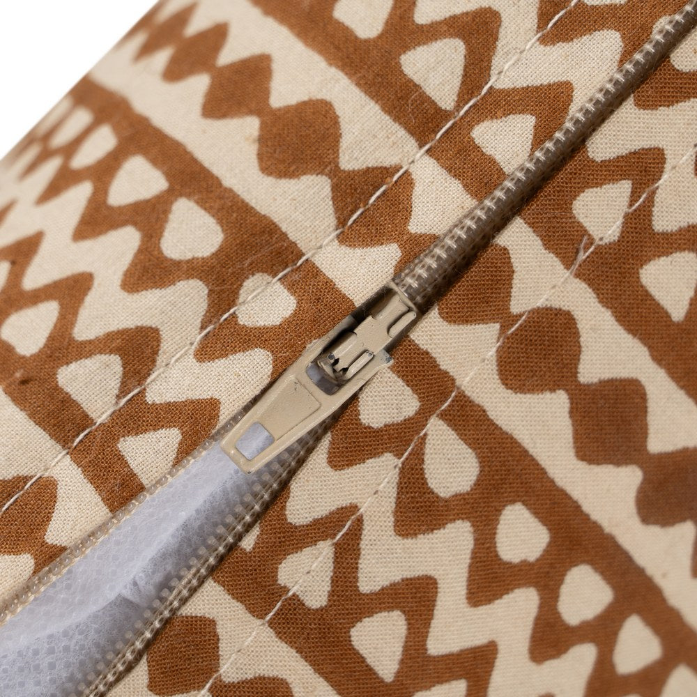 BEIGE-BROWN CUSHION 100% COTTON 60 X 40 CM