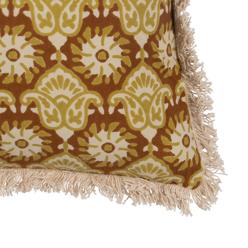 BEIGE-BROWN CUSHION 100% COTTON 50 X 30 CM