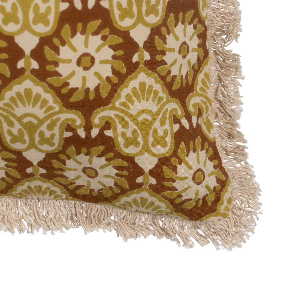 BEIGE-BROWN CUSHION 100% COTTON 50 X 50 CM
