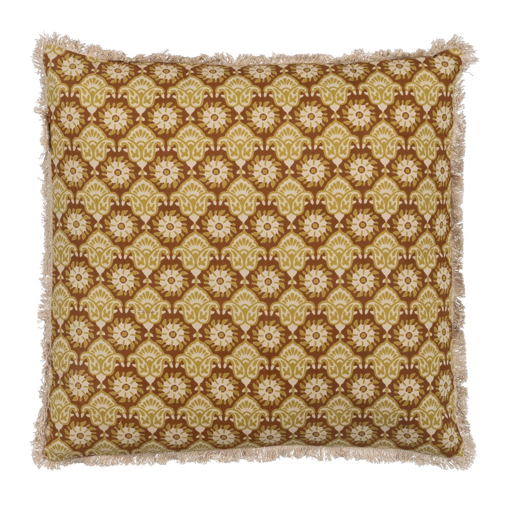 COJÍN BEIGE-MARRÓN 100% ALGODÓN 50 X 50 CM