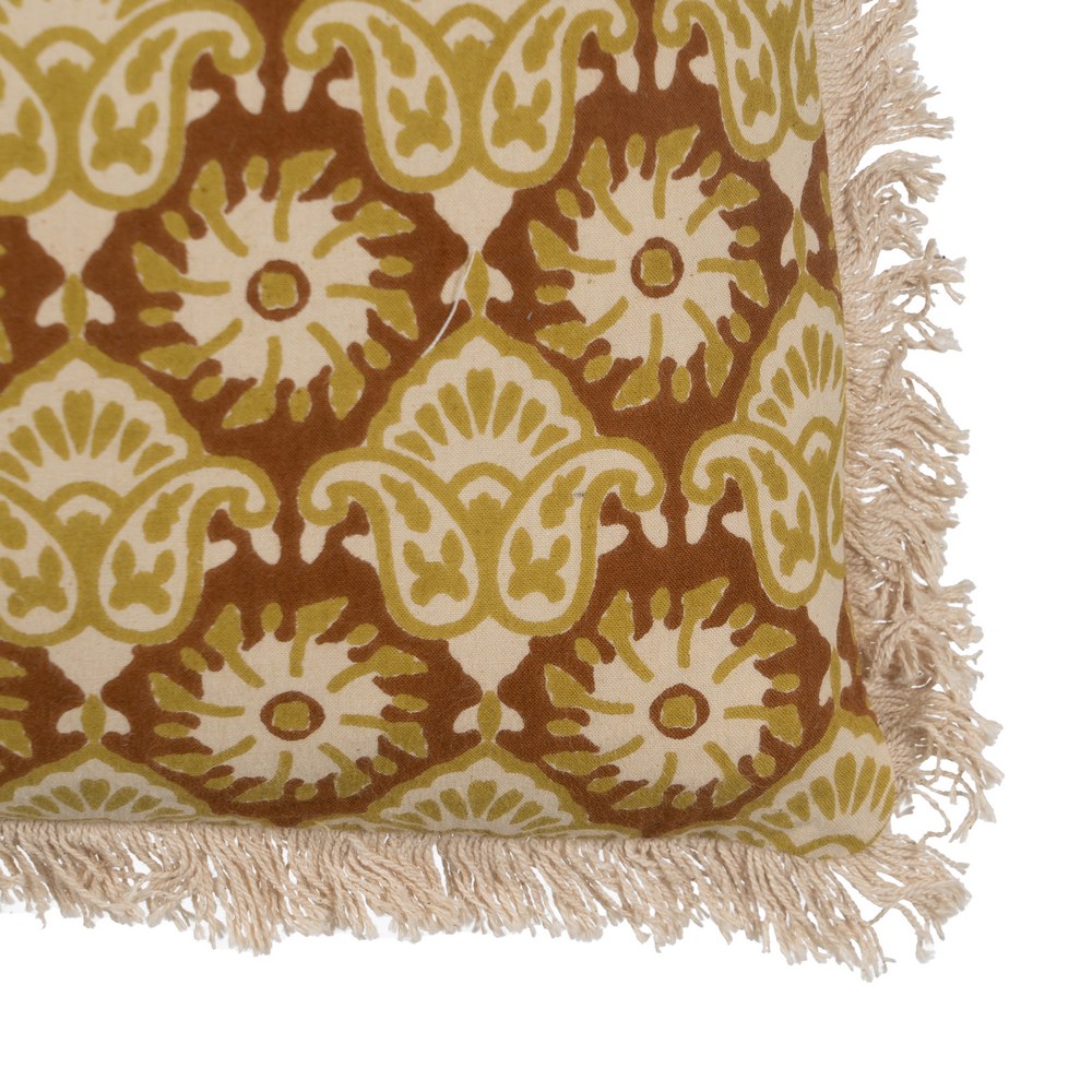 BEIGE-BROWN CUSHION 100% COTTON 60 X 40 CM