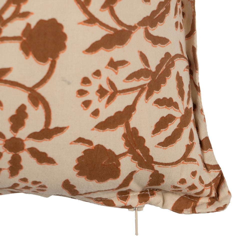 BEIGE-BROWN CUSHION 100% COTTON 60 X 40 CM