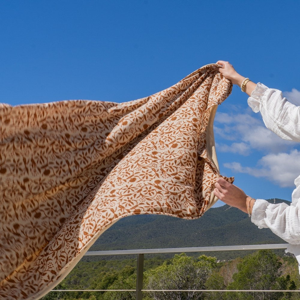 BEIGE-BROWN FOUTA 100% COTTON 90 X 180 CM