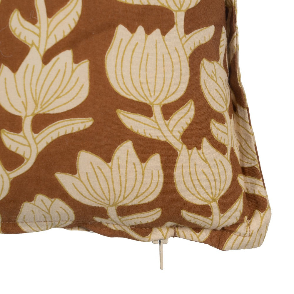 BEIGE-BROWN CUSHION 100% COTTON 50 X 30 CM