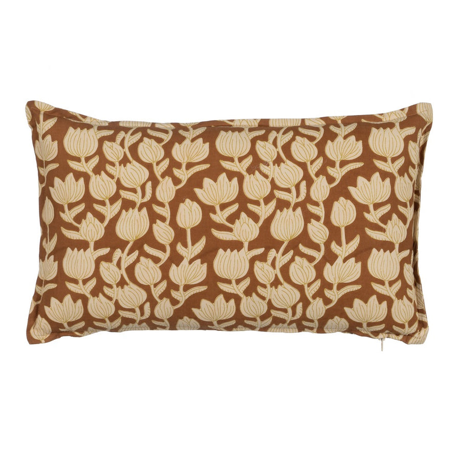 BEIGE-BROWN CUSHION 100% COTTON 50 X 30 CM