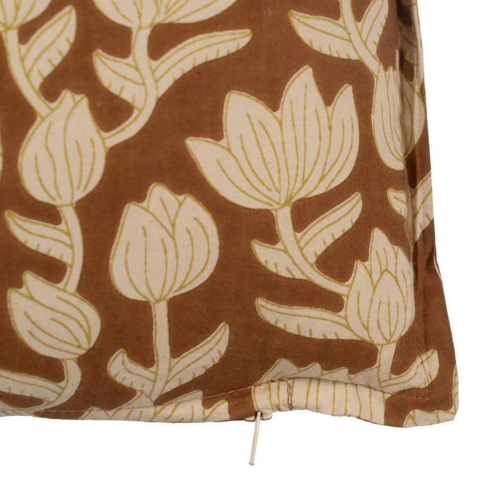 BEIGE-BROWN CUSHION 100% COTTON 50 X 50 CM