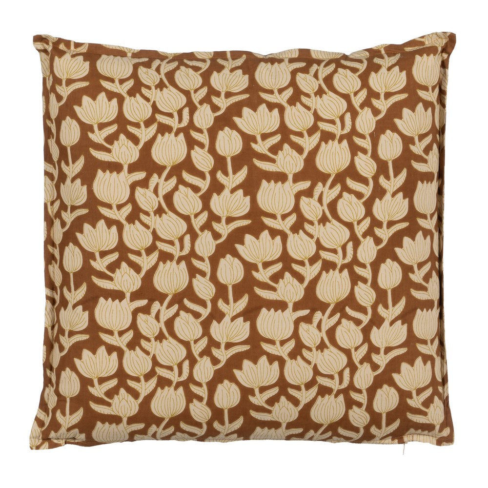 COJÍN BEIGE-MARRÓN 100% ALGODÓN 50 X 50 CM